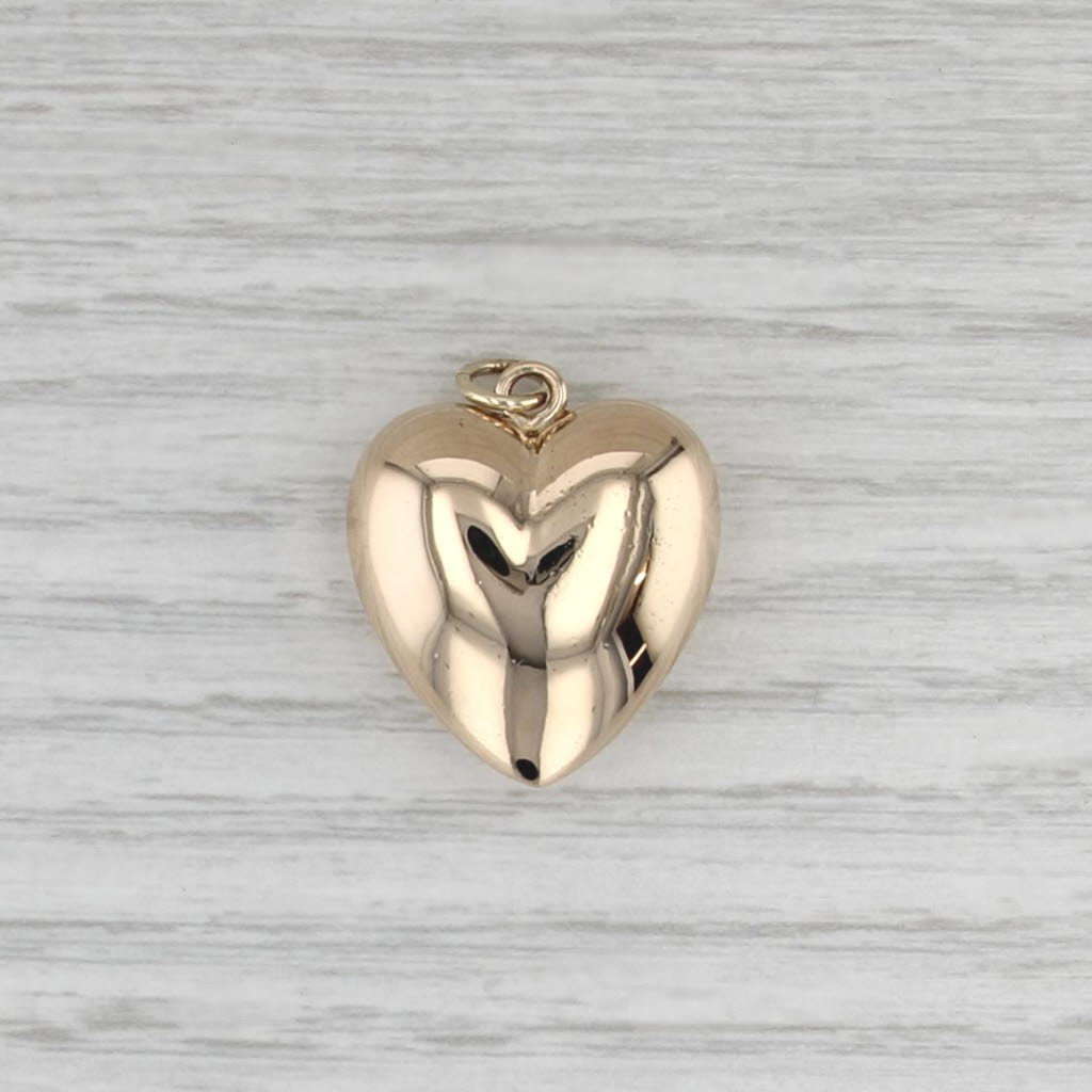 Puffy Heart Pendant 14k Yellow Gold Charm