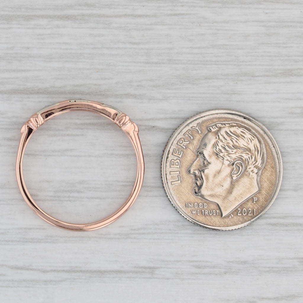Gray Vintage Diamond Wedding Band 14k Rose Gold Size 6 Stackable
