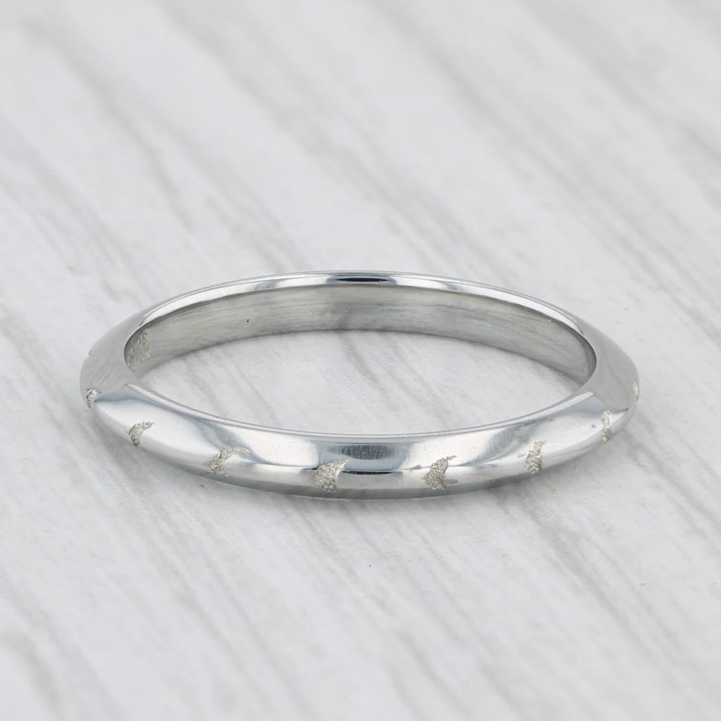 Light Gray Traub Orange Blossom Ring 18k White Gold Size 4.75-5 Vintage Wedding Band