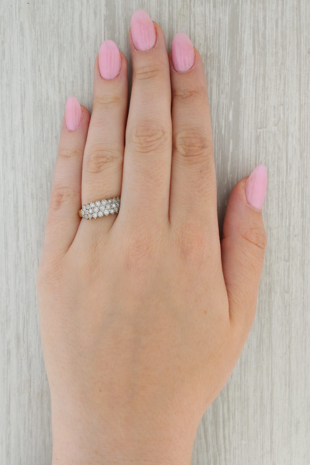 Tan 0.20ctw Diamond Cluster Ring 10k Yellow Gold Size 8.5 Wedding