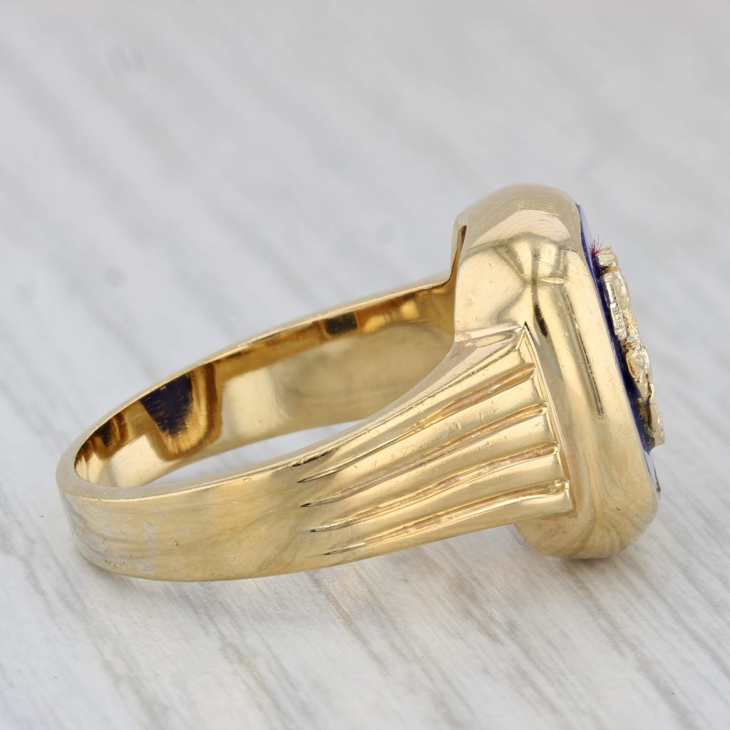 Gray Air Force Ring Sterling Silver Gold Plated Size 11 US Military Service Signet