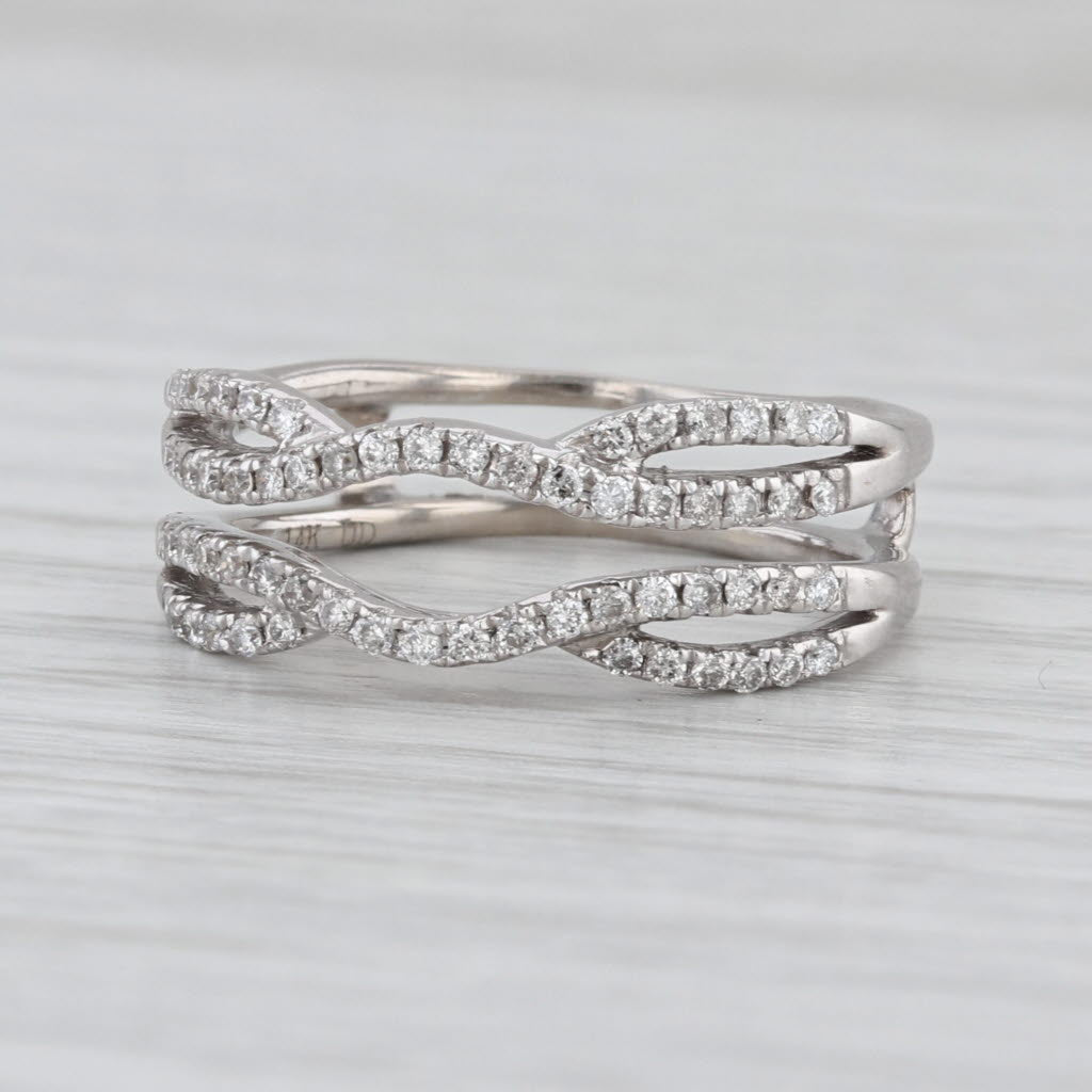 0.31ctw Diamond Ring Jacket Wedding Band Enhancer 14k White Gold Size 6.75