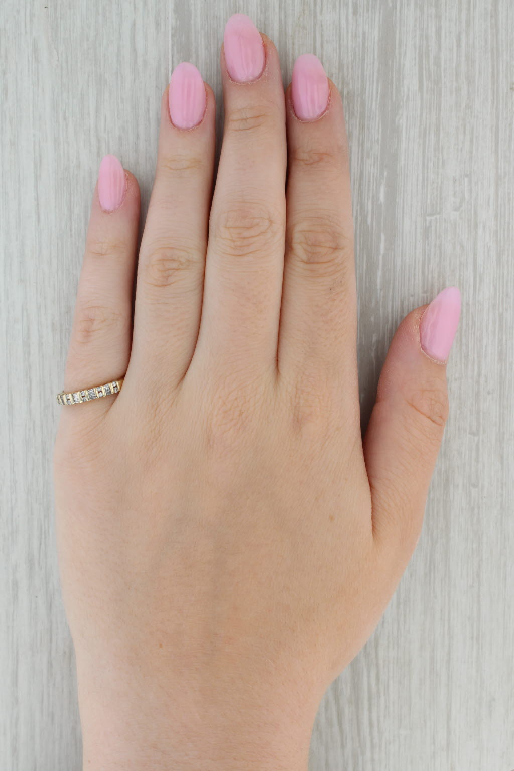Dark Gray 0.25ctw Diamond Stackable Ring 10k Yellow Gold Size 7 Wedding Anniversary Band