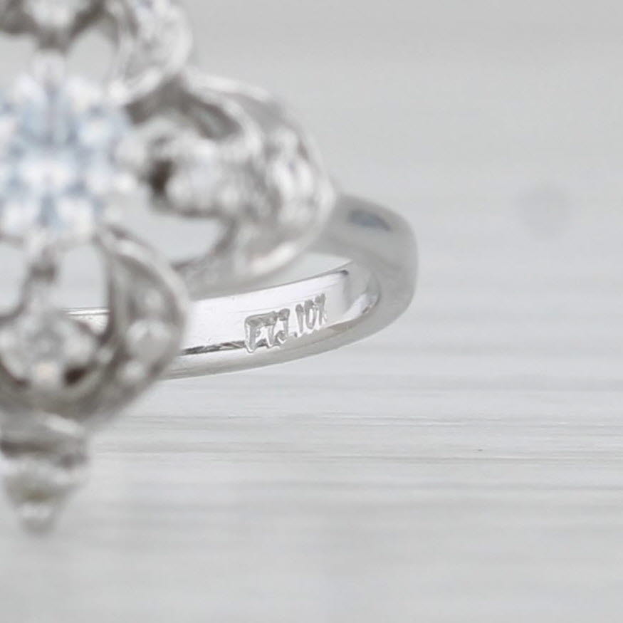 Light Gray 0.23ctw Diamond Cluster Ring 10k White Gold Size 6