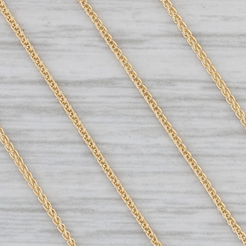 Gray New Round Wheat Chain 14k Yellow Gold 18" 1mm Lobster Clasp