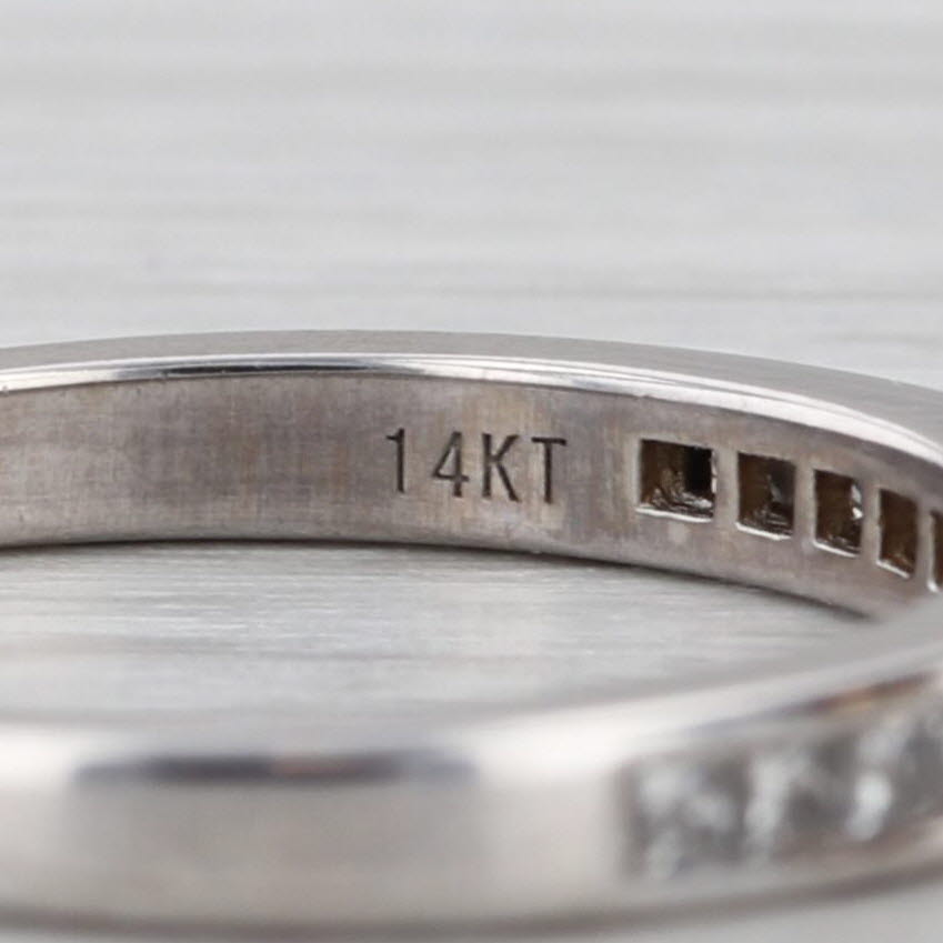 Shane Co 0.45ctw Diamond Wedding Band 14k White Gold Size 7 Stackable Ring