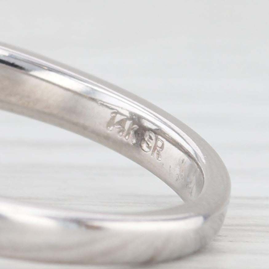 Light Gray 1.19ctw Aquamarine Diamond Halo Teardrop Ring 14k White Gold Size 8.5 Engagement