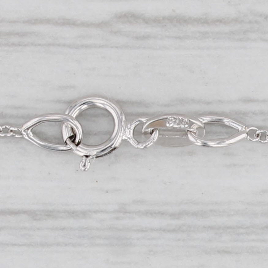 Gray Citrine Briolette Station Necklace 14k White Gold 16.5" Cable Chain