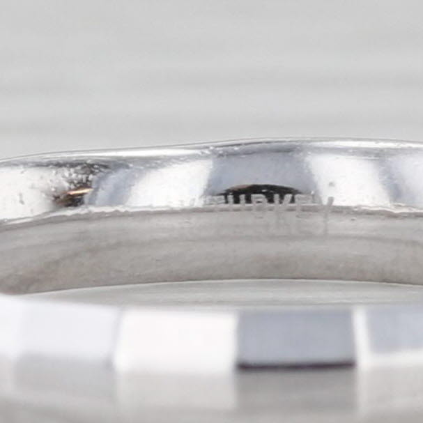 Beveled Band Ring 14k White Gold Stackable Wedding Band Size 5