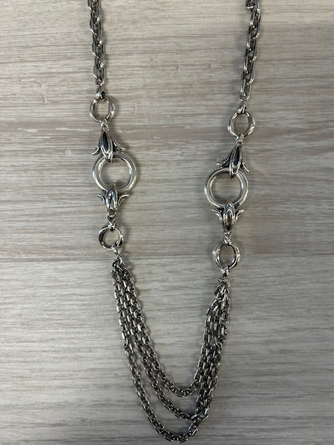 Ann King Statement Necklace Sterling Silver 22" Cable Chain