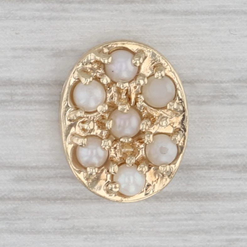 Gray Vintage Cultured Pearl Cluster Slide Bracelet Charm 14k Gold Richard Klein