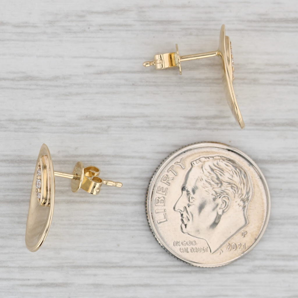 Gray New Diamond Teardrop Stud Earrings 14k Yellow Gold