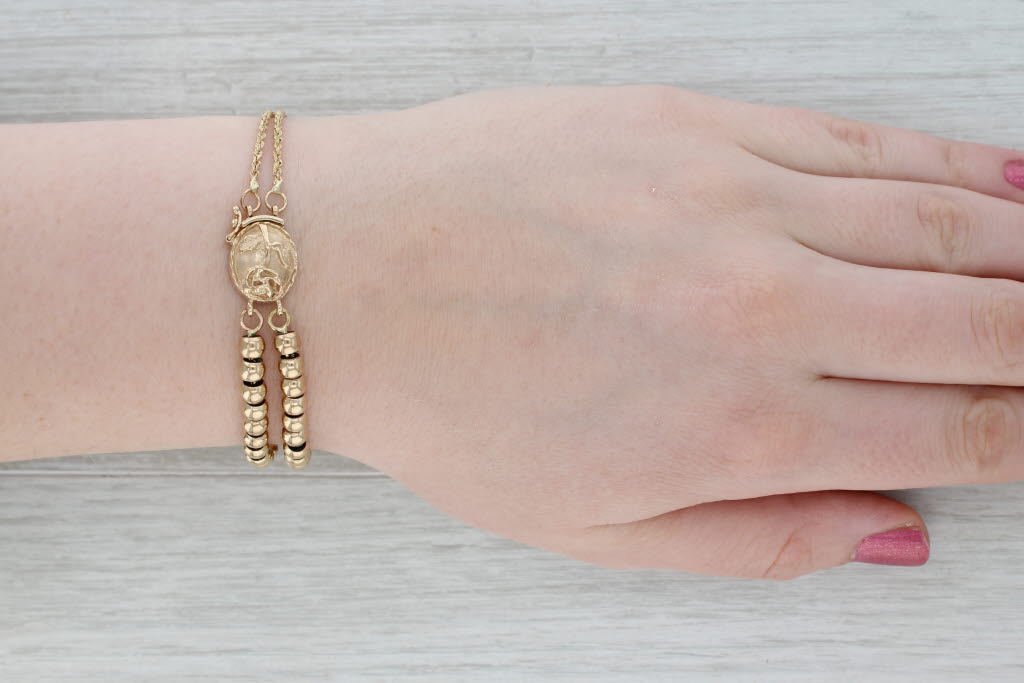 Gray Goldman Kolber Slide Charm Bracelet 14k Yellow Gold Bead Spacers 6.75"