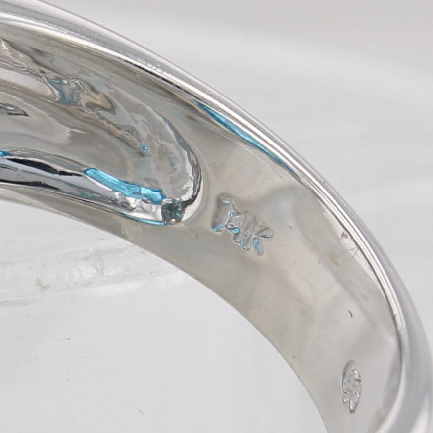 Gray 18.46ctw Oval Blue Topaz Diamond Ring 14k White Gold Size 8 Cocktail