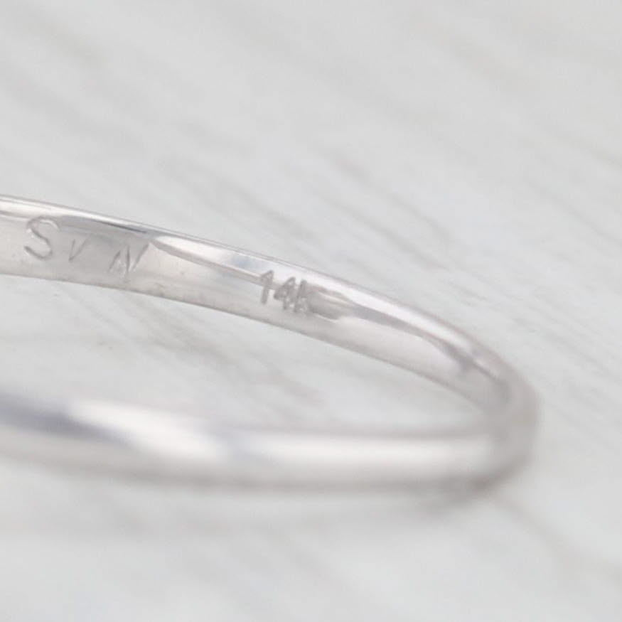 Light Gray Vintage 0.48ctw Diamond Engagement Ring 14k White Gold Size 6.25 Round Brilliant