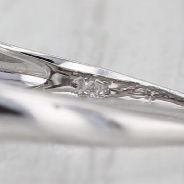 0.54ctw Scalloped Diamond Croissant Ring 14k White Gold Size 7 Bridal