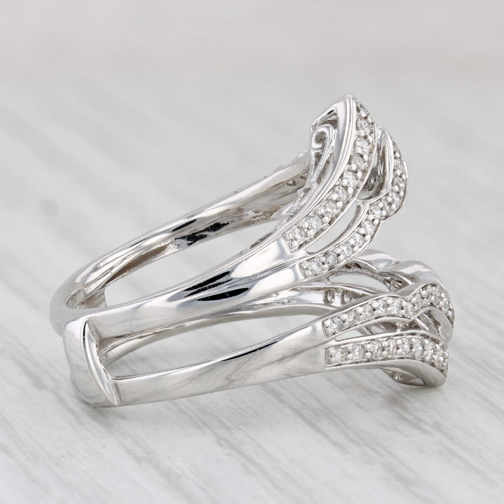 Light Gray 0.25ctw Diamond Enhancer Ring Jacket 14k White Gold Size 6.25 Wedding Bridal