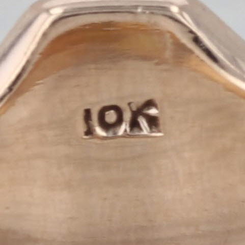 Vintage Engravable Signet Ring 10k Yellow Gold Size 4.5