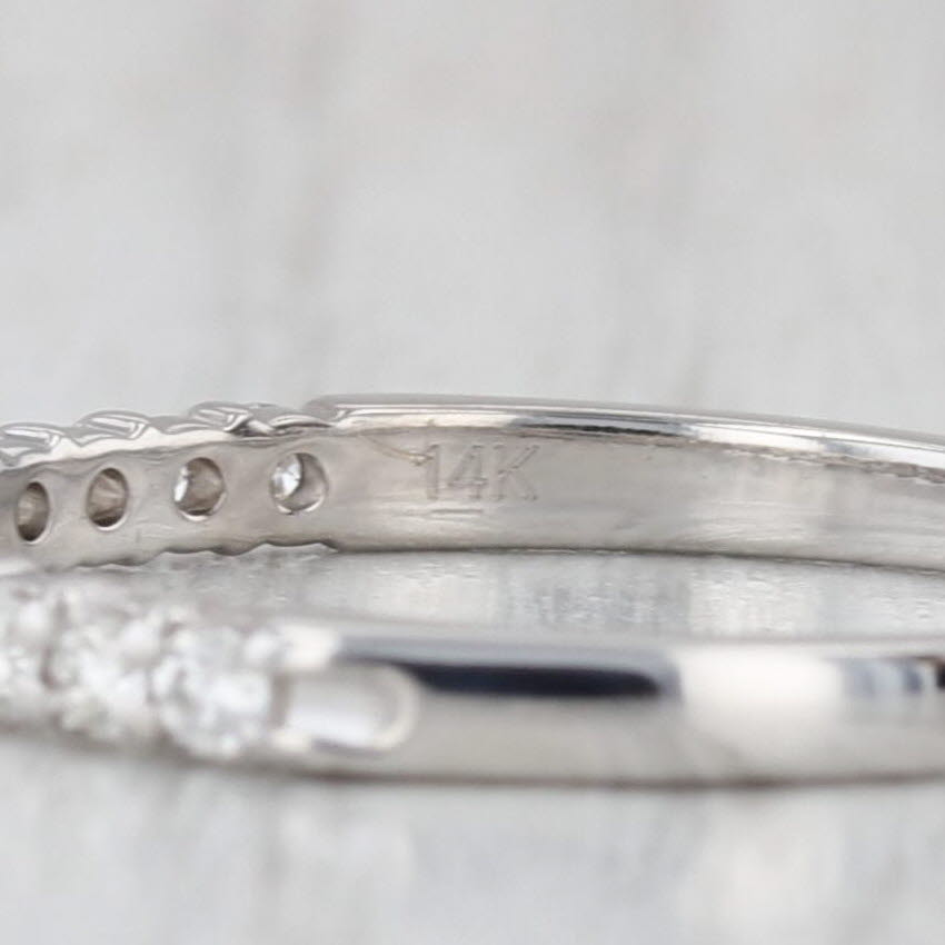 0.25ctw Diamond Wedding Band 14k White Gold Anniversary Ring Size 7.25