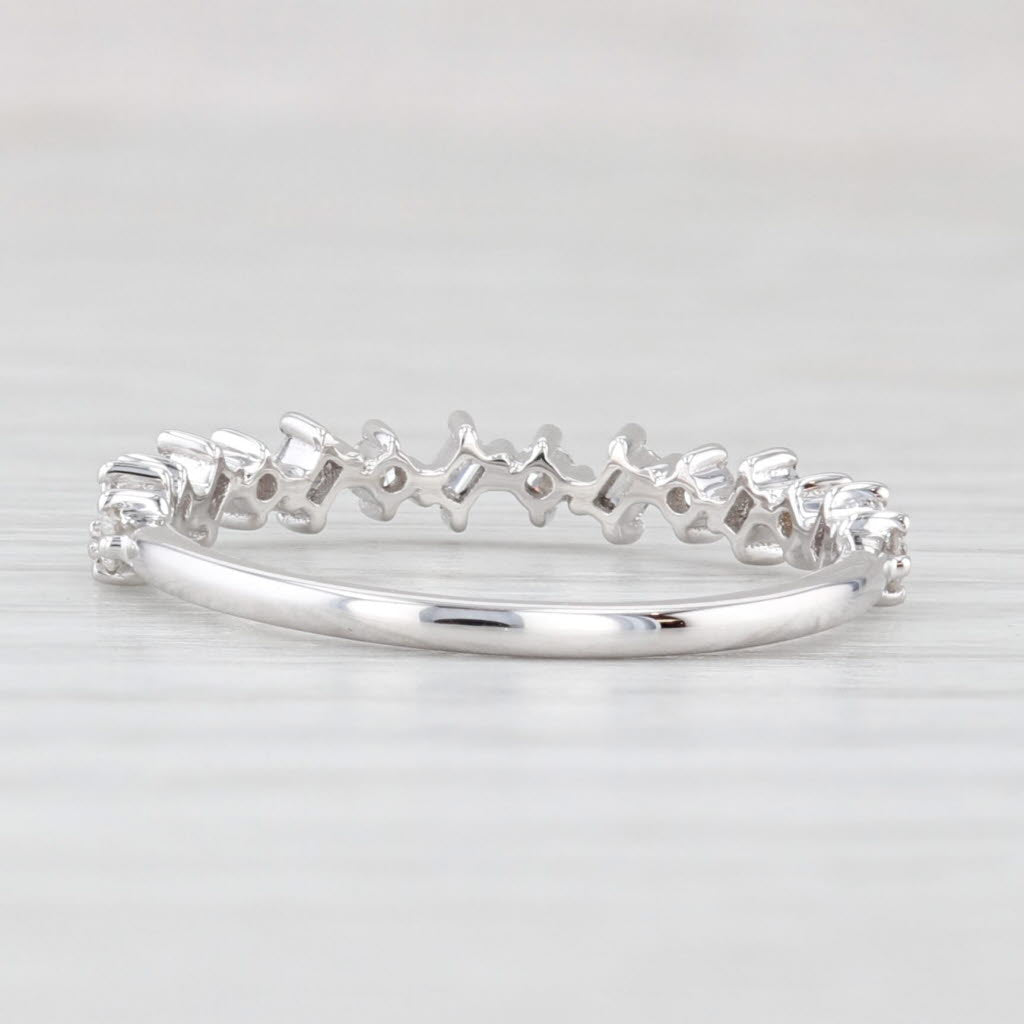 Light Gray New 0.30tw Diamond Wedding Band 14k White Gold Stackable Anniversary Ring 6.5