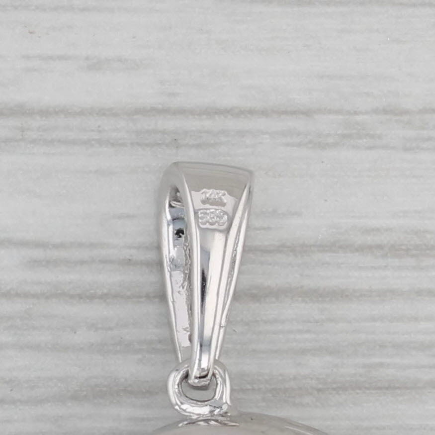 Gray 0.36ctw Diamond Flower Pendant 14k White Gold Diffuser Locket