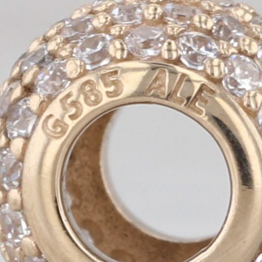 Authentic Pandora Pave Lights Charm 750819CZ 14k Gold Clear CZ Bead