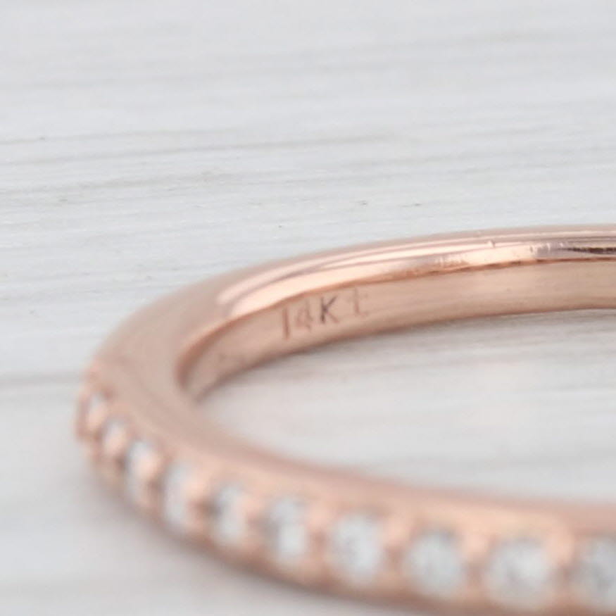 Light Gray 0.70ct Oval Morganite Diamond Halo Engagement Ring 14K Rose Gold Size 4.75