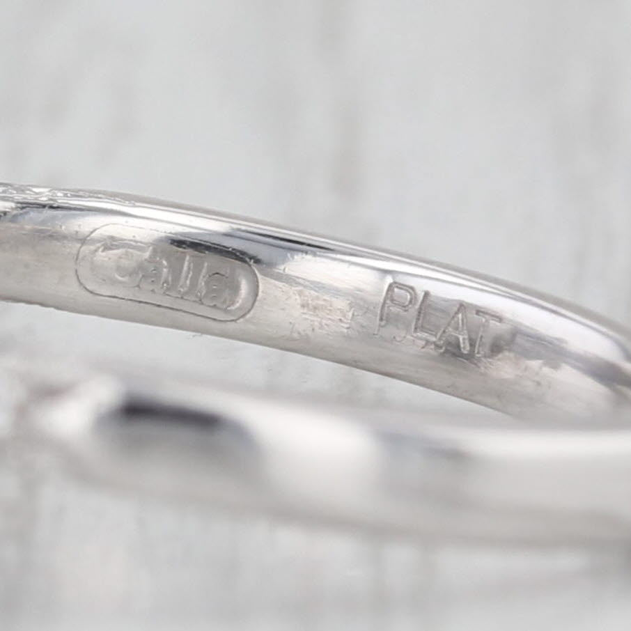 1.56ctw GIA Round Diamond Halo Engagement Ring Platinum Size 6.75 Ornate