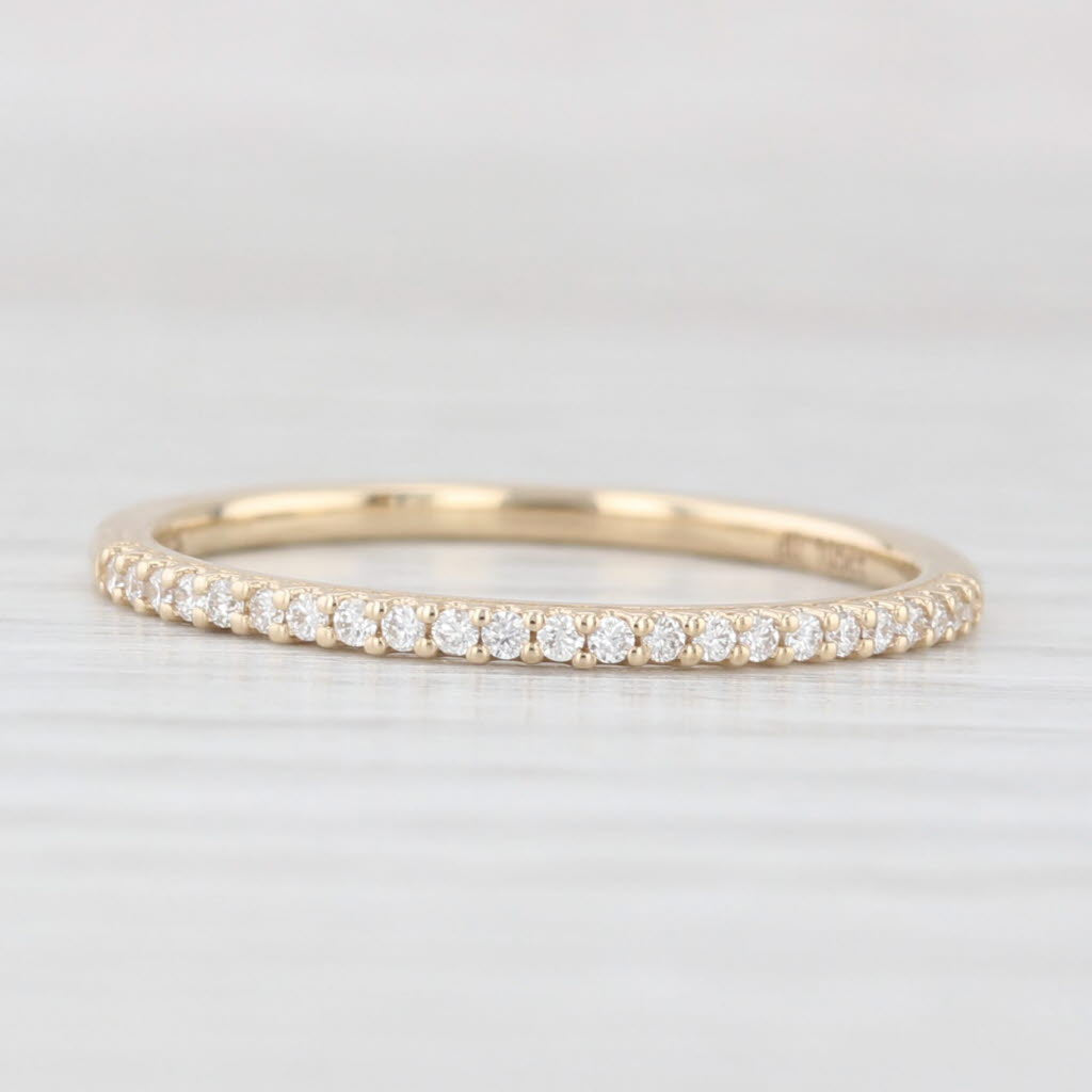 Light Gray New 0.10ctw Diamond Wedding Band 14k Yellow Gold Stackable Anniversary Ring 6.5