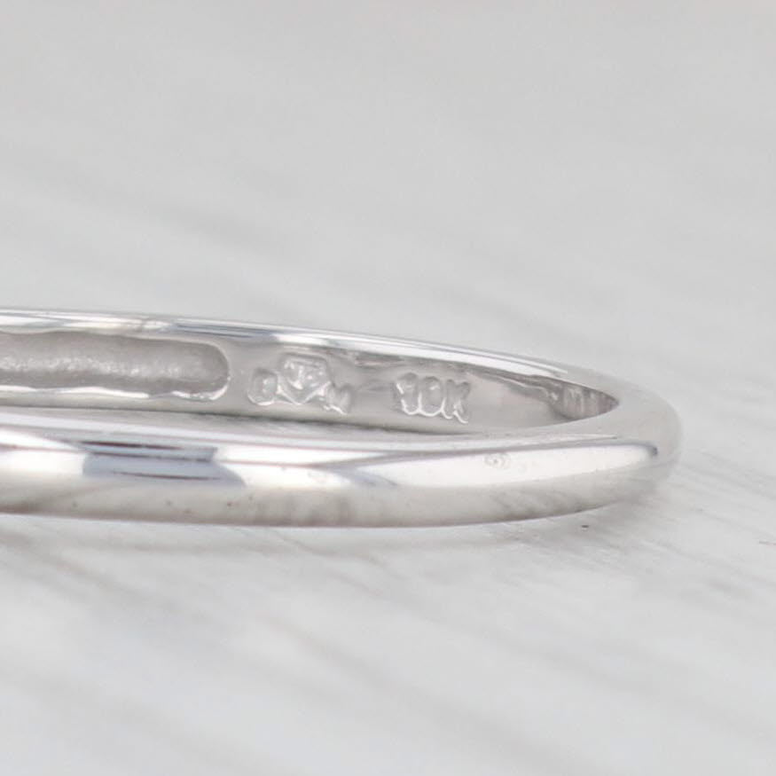 Light Gray 0.19ctw Diamond 3-Stone Ring 10k White Gold Size 7 Engagement