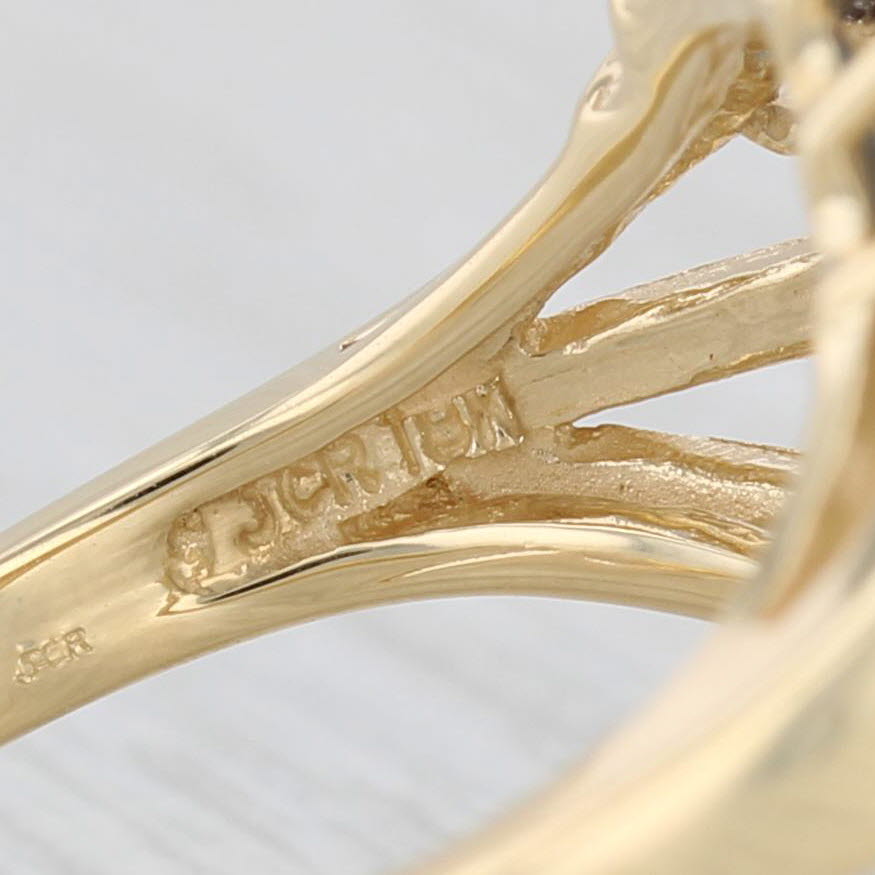 Light Gray 7.33ctw London Blue Pear Topaz Diamond Halo Ring 18k Yellow Gold Size 8