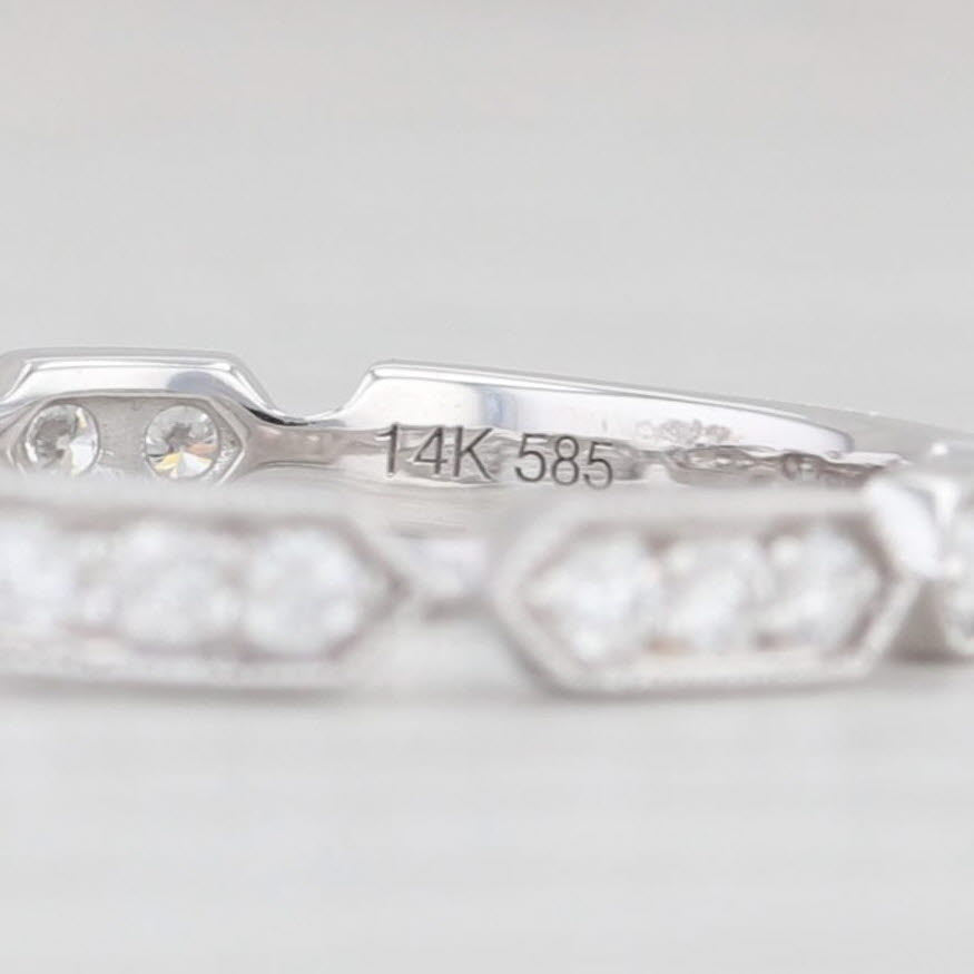 Light Gray New 0.26ctw Diamond Stackable Ring 14k White Gold Wedding Band Size 6.5