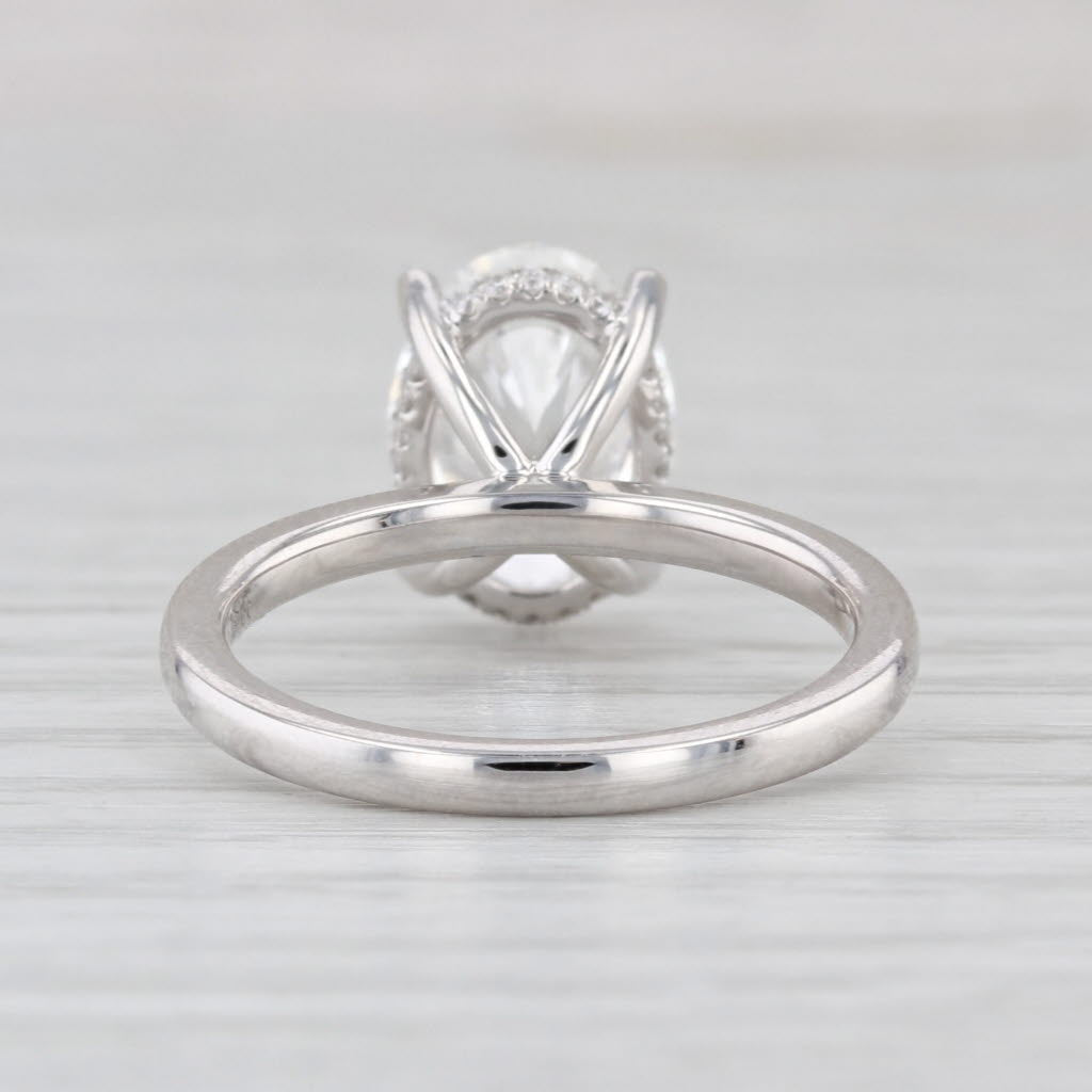 New IGI 3.14ctw Round Lab Grown Diamond Engagement Ring 14k White Gold Size 6.5