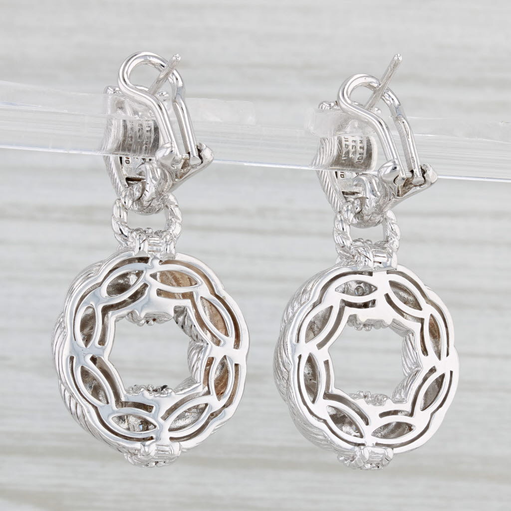 Light Gray Judith Ripka 0.36ctw Cubic Zirconia Dangle Wreath Earrings Sterling Silver