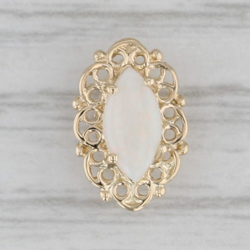 Gray Marquise Opal Solitaire Slide Bracelet Charm 14k Yellow Gold Richard Klein