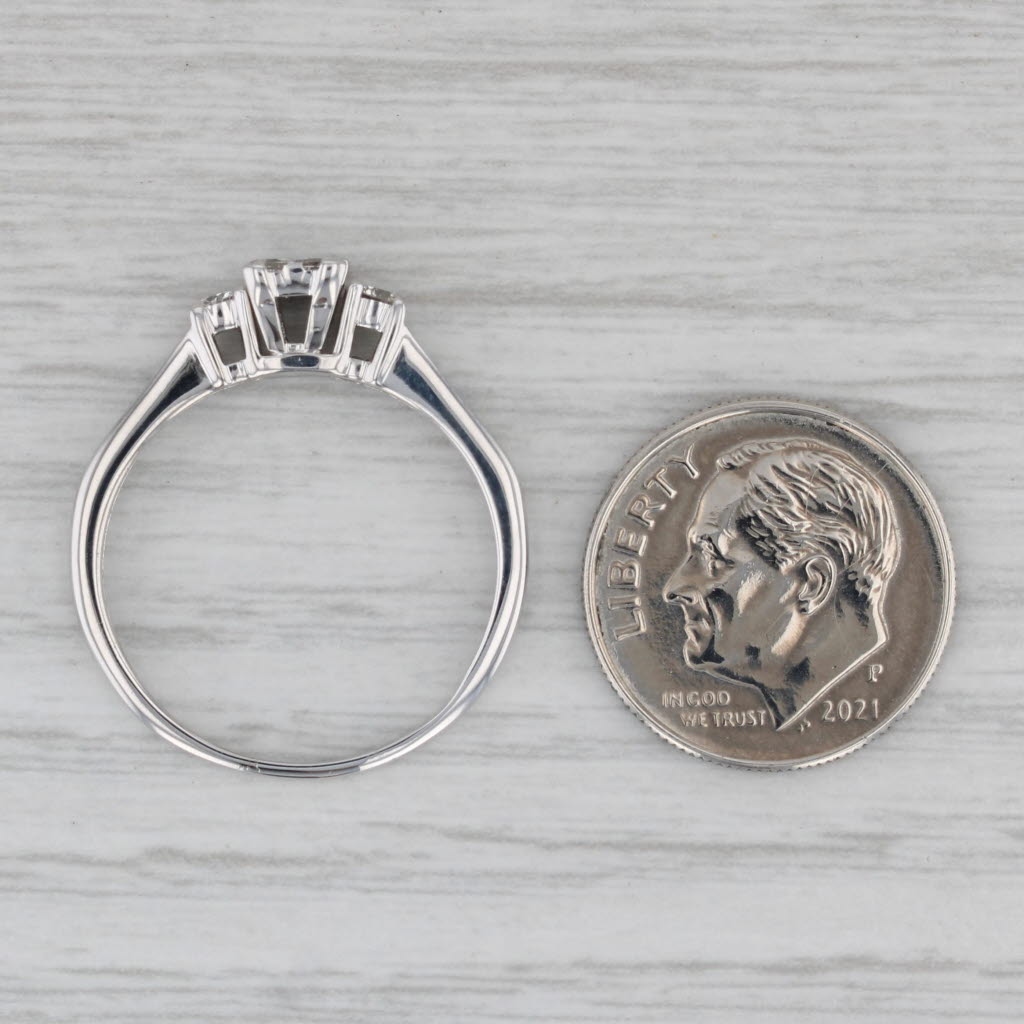 Gray 0.30ctw Princess Diamond Engagement Ring 10k White Gold Size 8.5