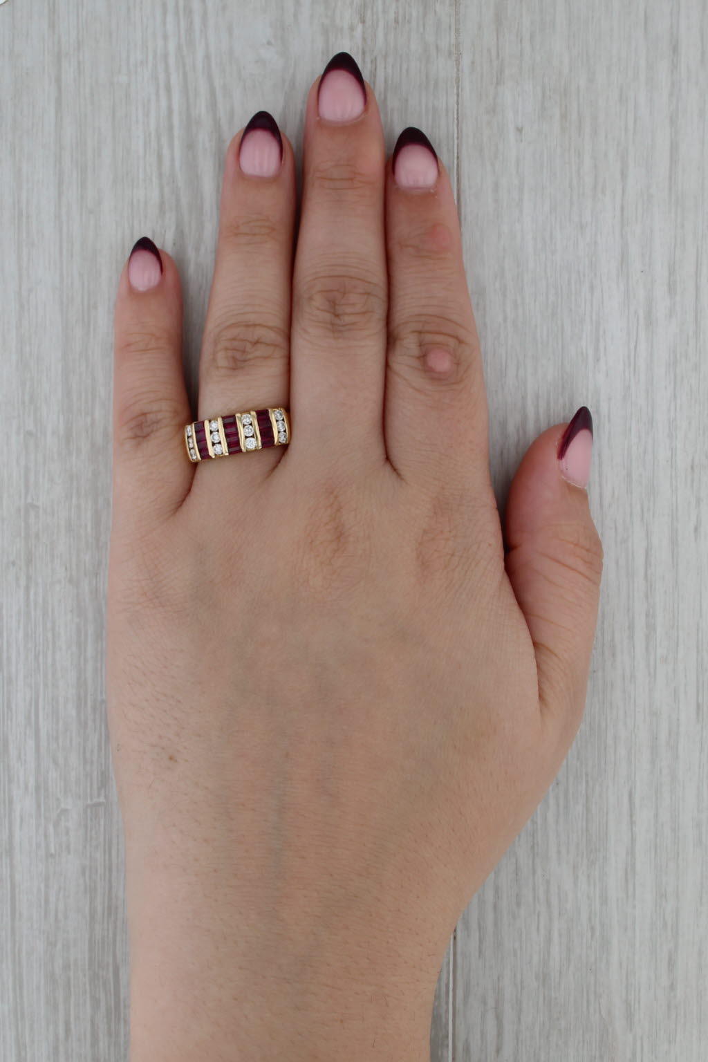 1.56ctw Ruby Diamond Ring 18k Yellow Gold Size 8