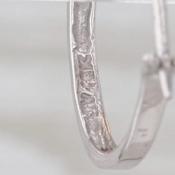 0.10ctw Diamond Hoop Earrings 10k White Yellow Gold Snap Top Round Hoops