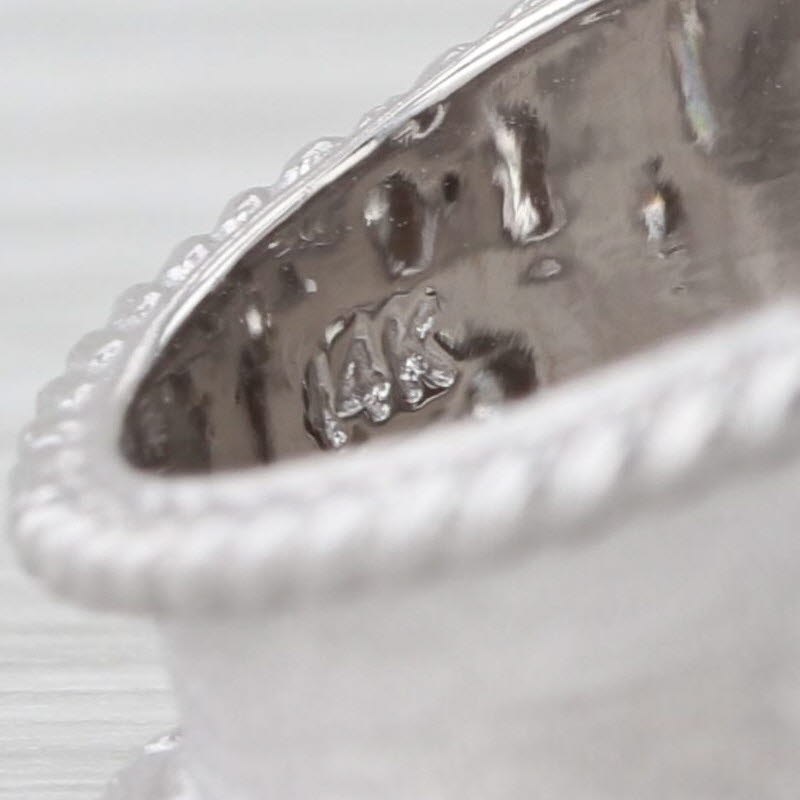 0.42ctw Diamond Cluster Cocktail Ring 14k White Gold Size 6.5 Brushed Finish