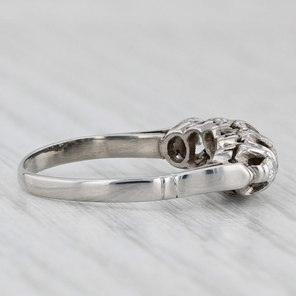 Light Gray Vintage 0.31ctw Diamond Ring Platinum Wedding Anniversary Band Size 6.25