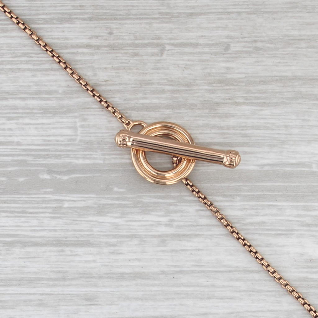 Krypell Pink Mother of Pearl 0.64ctw Diamond Lariat Pendant Necklace 18k Gold