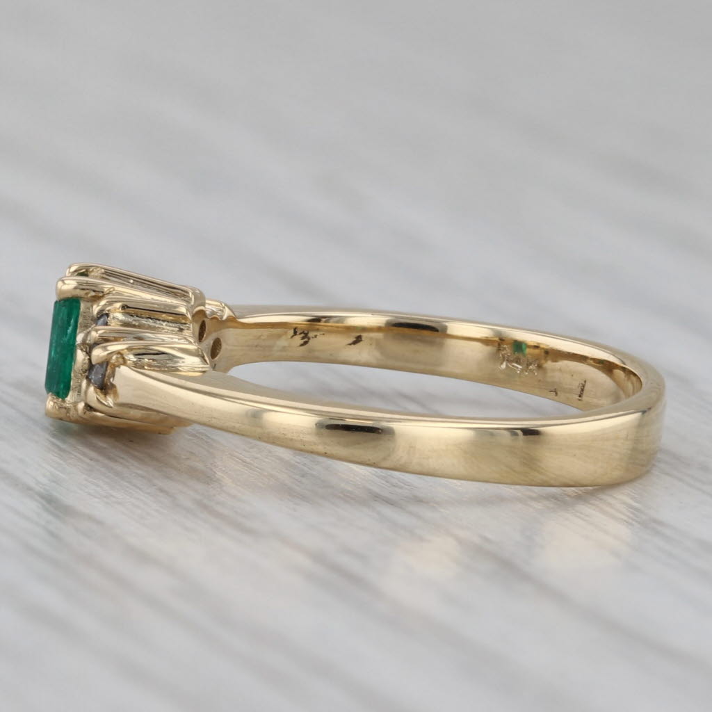 Gray 0.39ctw Emerald Cut Emerald Diamond Ring 14k Yellow Gold Size 5