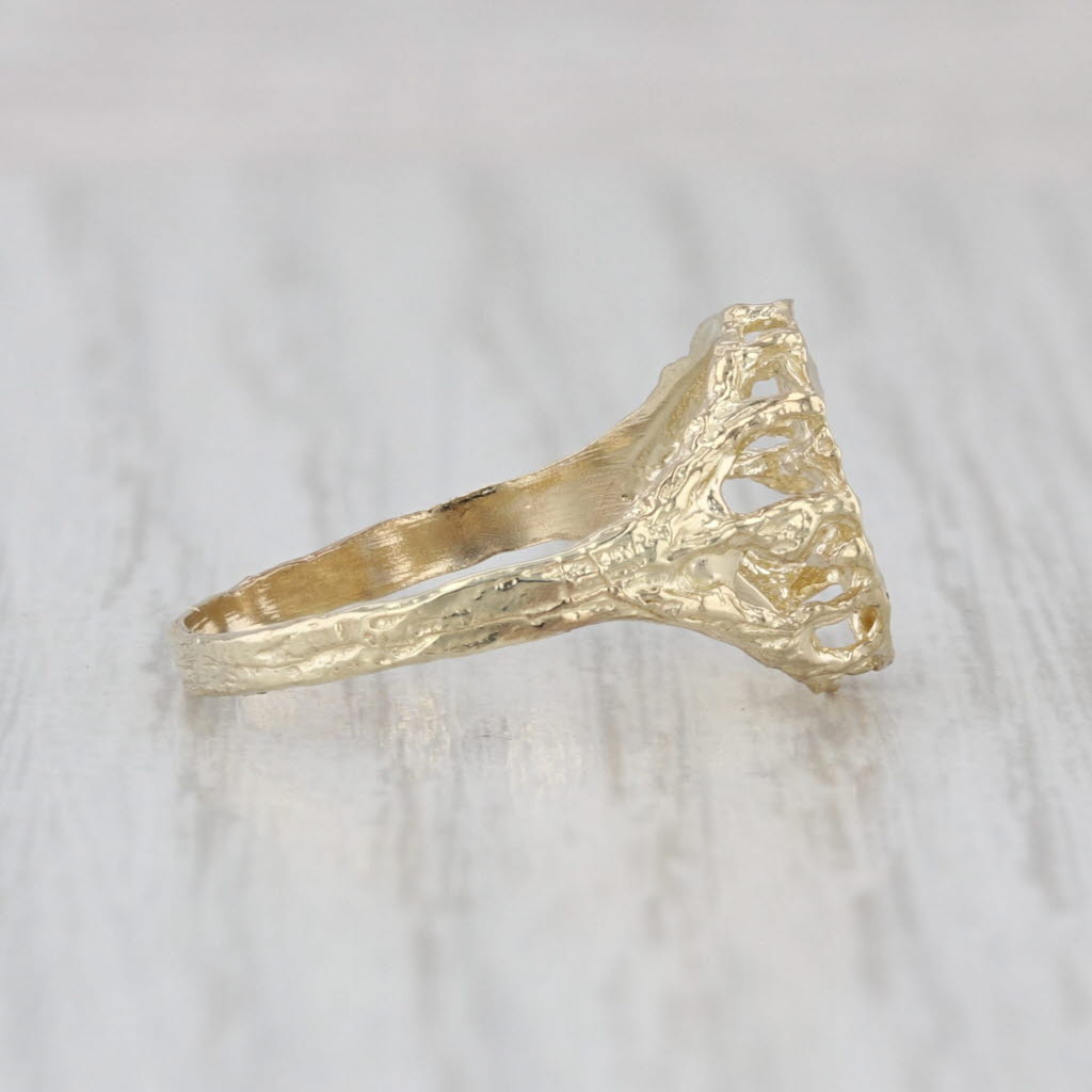 Chinese Panda Coin Copy Ring 10k Yellow Gold Size 7
