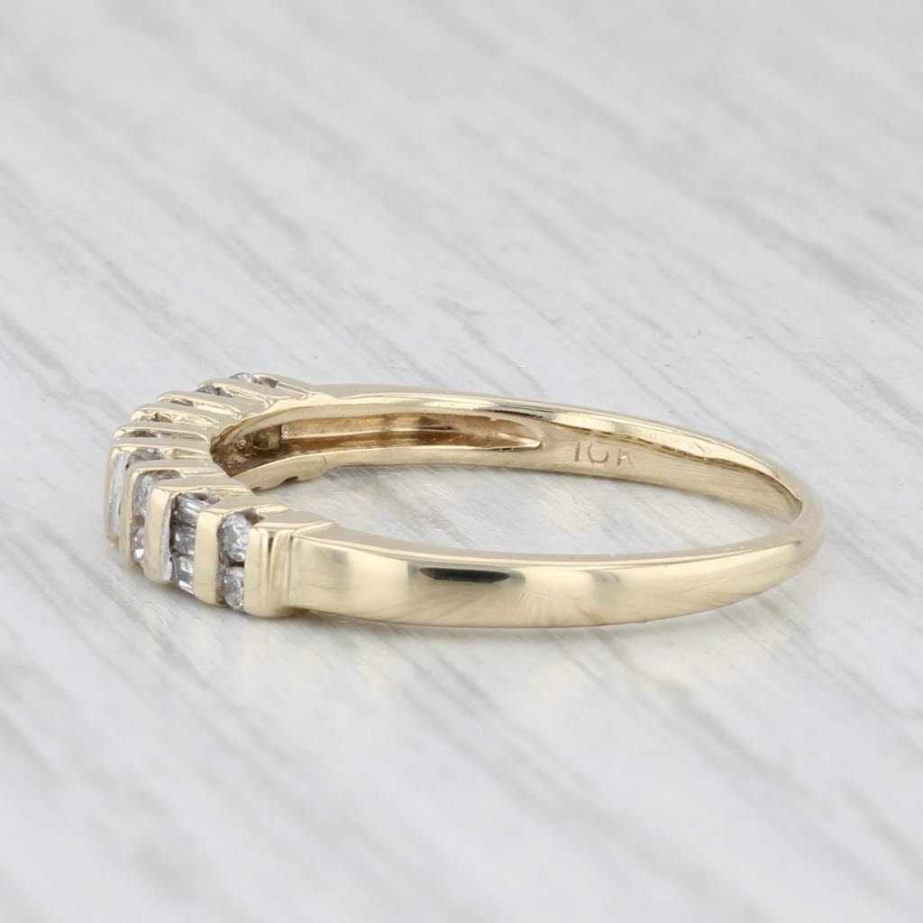 Light Gray 0.25ctw Diamond Stackable Ring 10k Yellow Gold Size 7 Wedding Anniversary Band