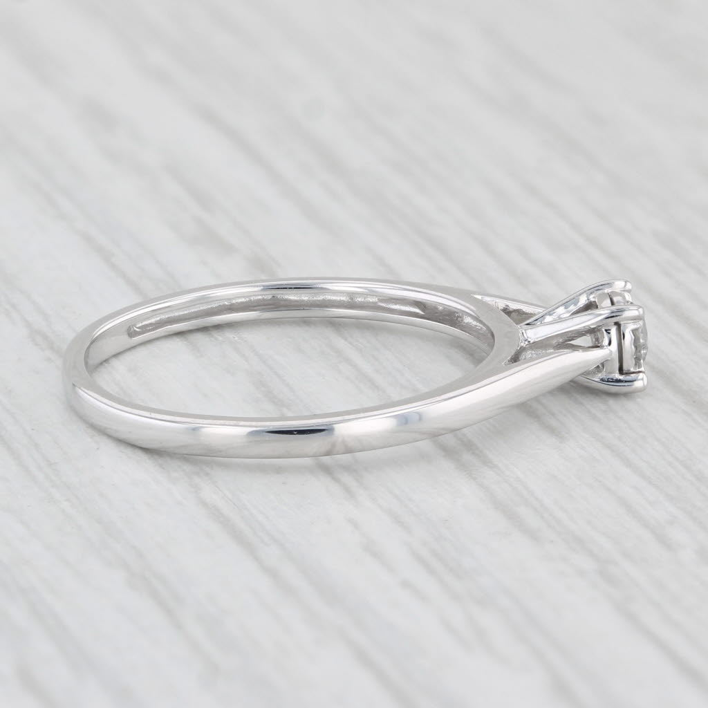 Light Gray Diamond Round Solitaire Engagement Ring 10k White Gold Size 7.25