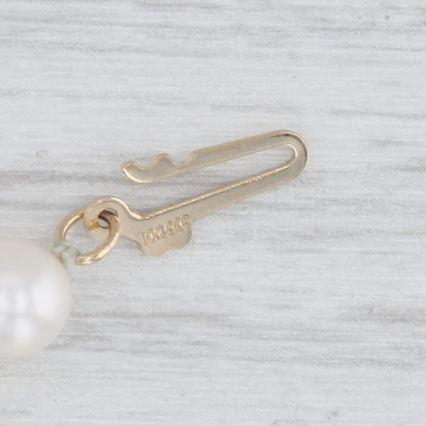 18.75" Cultured Pearl Necklace 10k Gold Clasp 4.7-5.6mm Graduated Single Strand