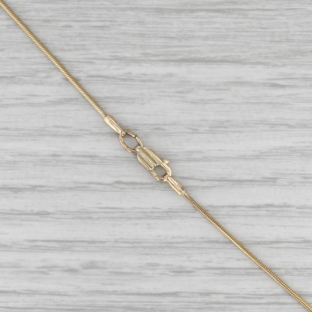 0.57ctw Round Diamond Solitaire Pendant 14k Yellow Gold 18" Snake Chain