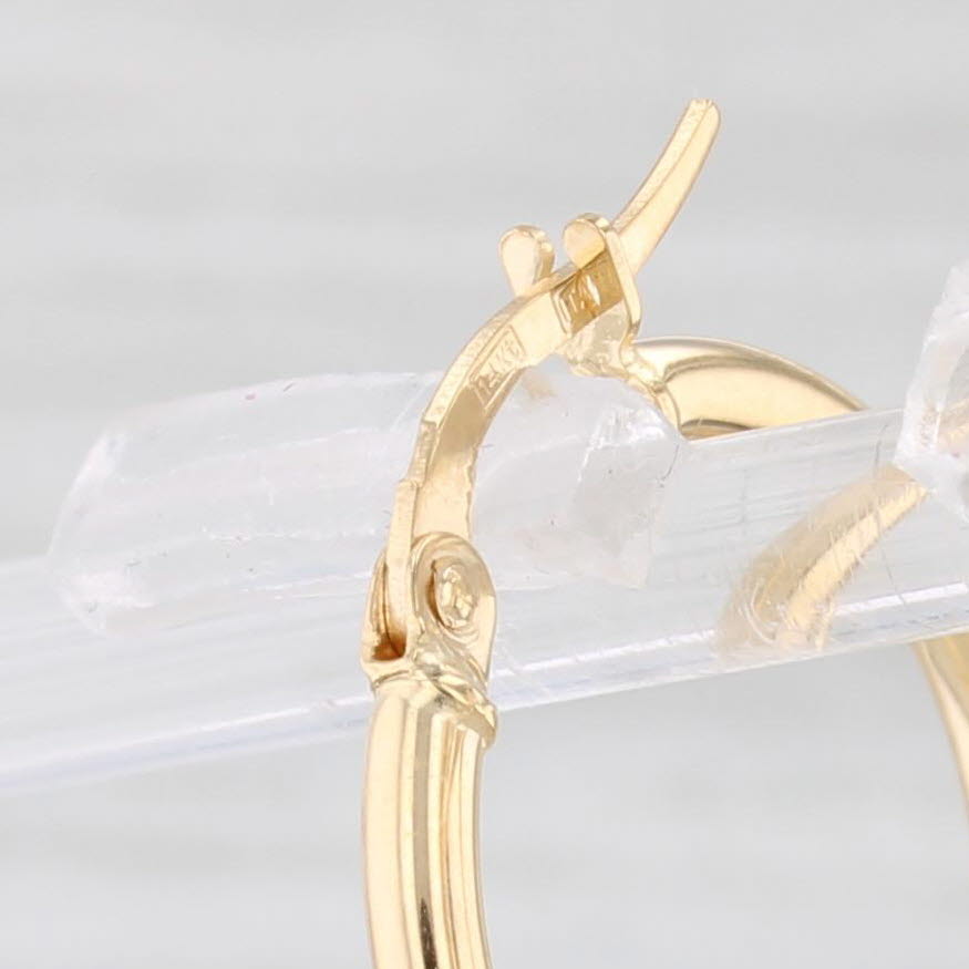 New Round Hoop Earrings 14k Yellow Gold Snap Top Hoops 2 x 18 mm