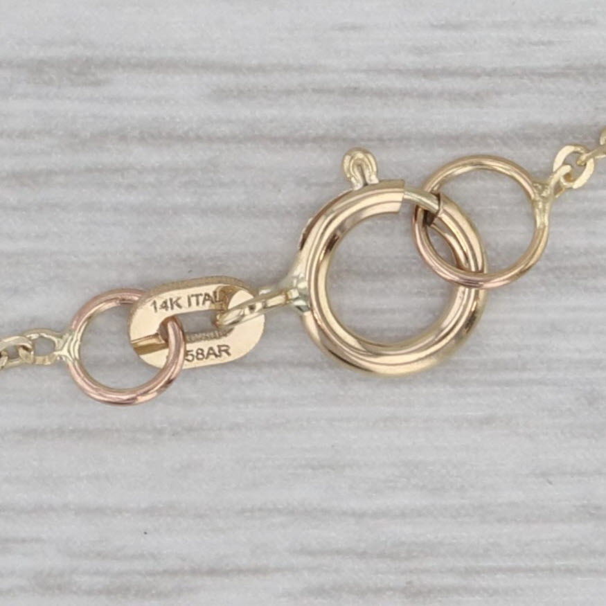 Gray Mom Monogram Bracelet 14k Yellow Gold Adjustable 6"-7" Cable Chain