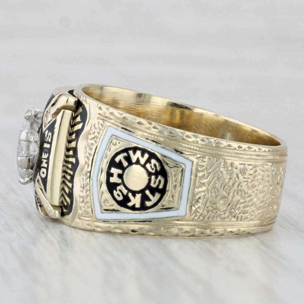 Light Gray Antique Diamond Masonic Ring Knights Templar Royal Arch York Rite 14k Gold